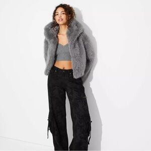 Wild Fable Faur Fur Jacket - Grey/Gray